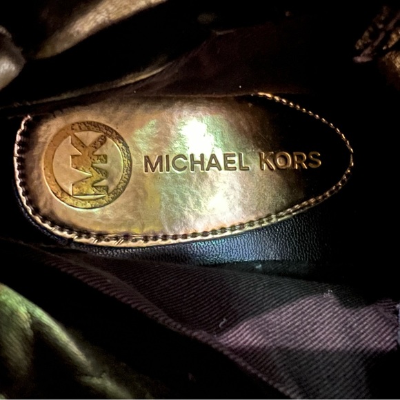 MICHAEL KORS GLAM METALLIC HI-TOP STUDDED SNEAKERS 9M - Picture 10 of 13